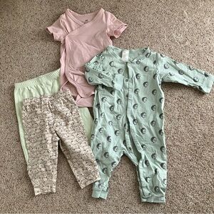 🌟 3 for $12 • baby pants, footie, kimono onesie woodland bundle